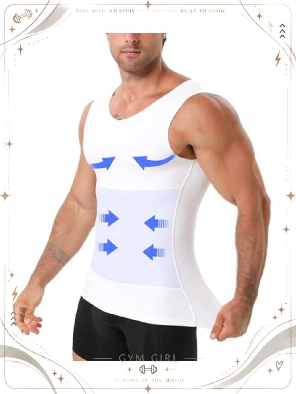 Men's Compression Tank Top V-Neck Slimming Body Shaper Undershirt